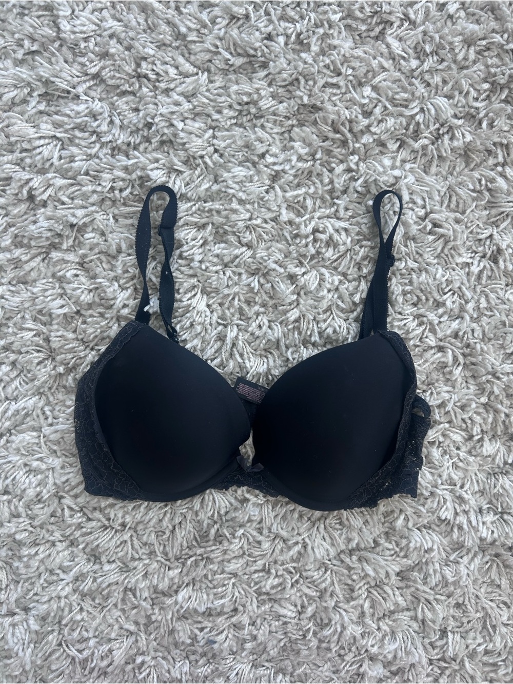 Victoria's Secret Black Lace-Trim T-Shirt Bra